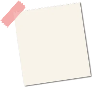 Blank Note Paperwith Pink Tape PNG Image