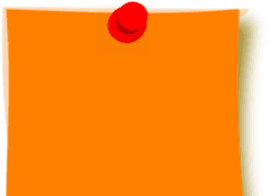 Blank Orange Postit Notewith Red Pin PNG image with transparent background