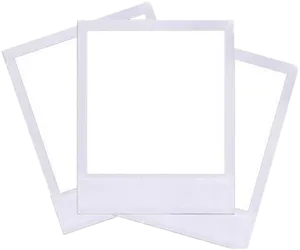 Blank Polaroid Frames Stacked PNG Image