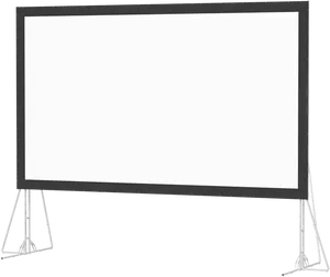 Blank Projection Screenwith Tripod Stands PNG Image