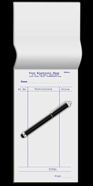 Blank Receiptwith Pen PNG image with transparent background