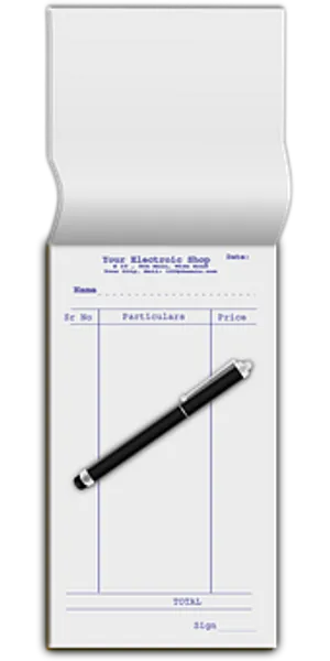 Blank Receiptwith Pen PNG Image