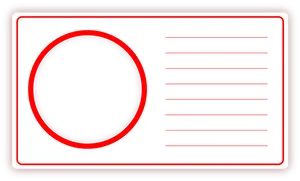 Blank Red Circle Postcard Template PNG Image