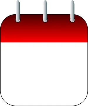 Blank Red White Calendar Clipart PNG Image