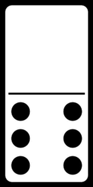Blank Six Domino Tile PNG image with transparent background