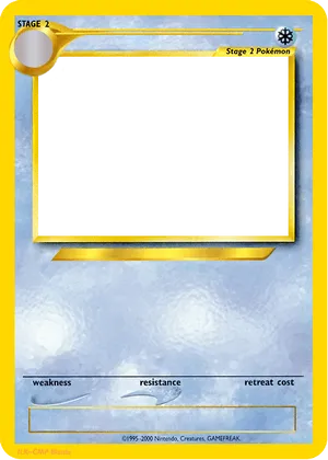 Blank Stage2 Pokemon Card Template PNG Image