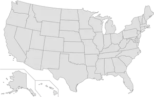 Blank U S A Map Outline PNG Image