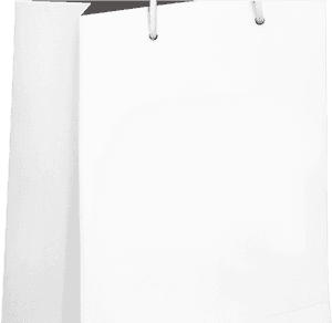 Blank White Shopping Bag PNG image with transparent background