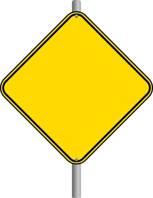 Blank Yellow Road Sign PNG Image