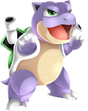 Blastoise Pokemon Character Artwork PNG Image