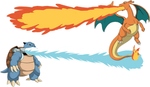 Blastoise Vs Charizard Commission By Ravem - Vegeta Vs Blastoise, HD Png Download PNG image with transparent background