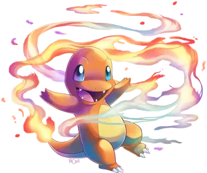 Blazing Charmander Artwork.png PNG Image