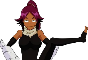 Bleach Anime Character Yoruichi Shihoin PNG Image