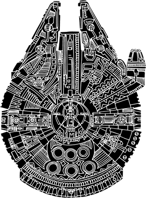 Bleed Area May Not Be Visible - Millennium Falcon Star Wars Art, HD Png Download PNG image with transparent background