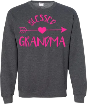 Blessed Grandma Sweatshirtwith Pink Arrow PNG Image