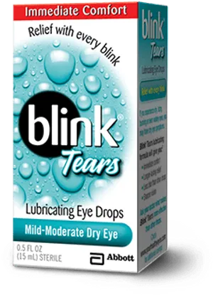 Blink Tears Lubricating Eye Drops Box PNG Image