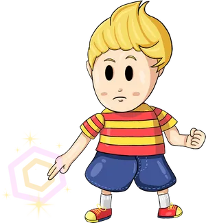 Blonde Animated Boy Magic Cube Illustration PNG Image