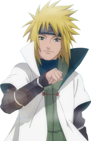 Blonde_ Anime_ Character_ Minato_ Pose.jpg PNG Image