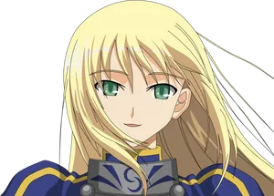 Blonde Anime Character Saber PNG Image