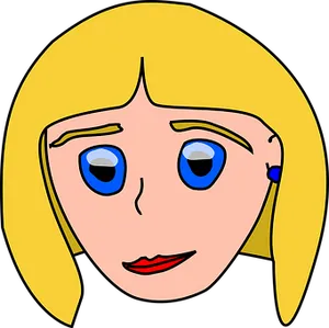 Blonde Cartoon Character Portrait PNG Image