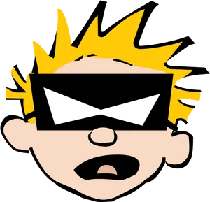 Blonde Cartoon Characterwith Blindfold PNG Image