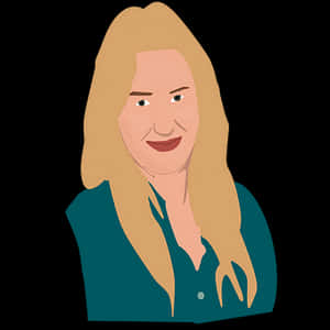 Blonde Cartoon Woman Portrait PNG image with transparent background