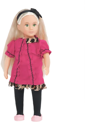 Blonde Dollin Pink Dress PNG Image