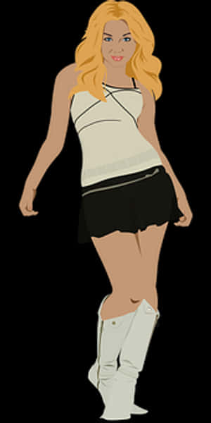 Blonde Fashion Illustration PNG image with transparent background