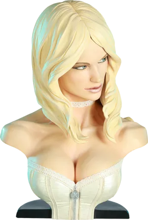 Blonde Female Bust3 D Render PNG Image