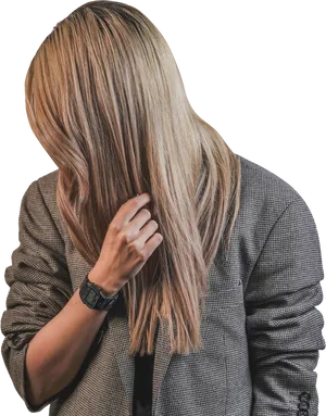 Blonde Hair Woman Profile PNG Image