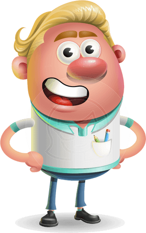 Blonde Hair Man Cartoon Vector 3d Character Aka Landon - Cartoon With Blond Hair Male, HD Png Download PNG with transparent background