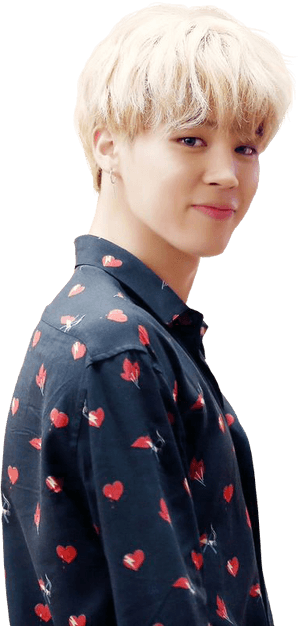 Blonde Haired Manin Heart Pattern Shirt PNG image with transparent background