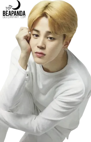 Blonde Haired Manin White Shirt PNG Image