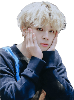Blonde Haired Person Resting Faceon Hands PNG image with transparent background