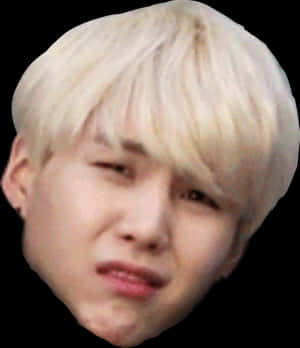 Blonde Haired Person Squinting Face Cutout PNG image with transparent background