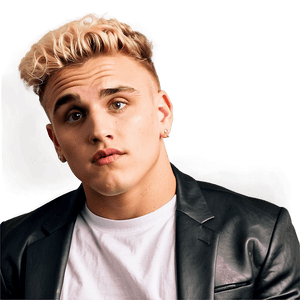 Blonde Manin Black Jacket PNG