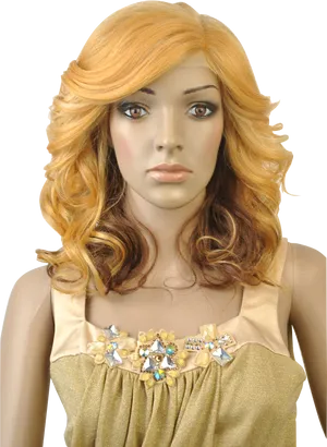 Blonde Mannequin Display PNG Image