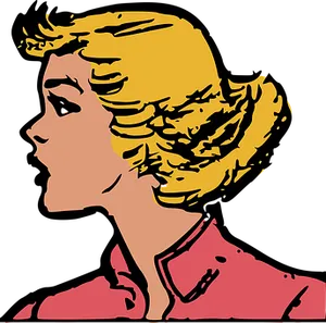 Blonde Profile Silhouette PNG Image