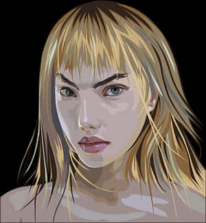 Blonde Vector Portrait PNG with transparent background