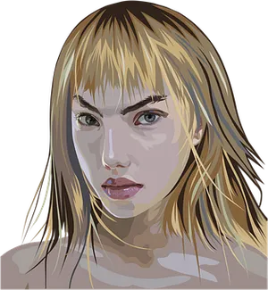 Blonde Vector Portrait PNG Image