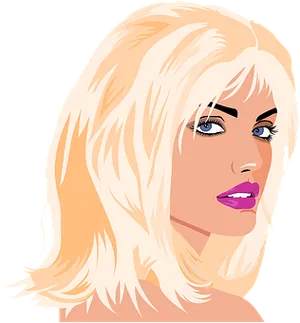 Blonde Vector Portrait PNG Image