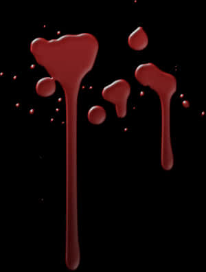 Blood Drops Falling Against Dark Background PNG image with transparent background