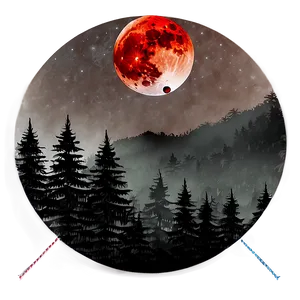 Blood Moon Over Forest Png 20 PNG Image