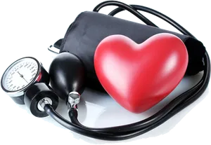 Blood Pressure Monitorand Heart Model PNG Image