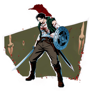 Bloodied Levi Battle Scene PNG 06112024 PNG image with transparent background