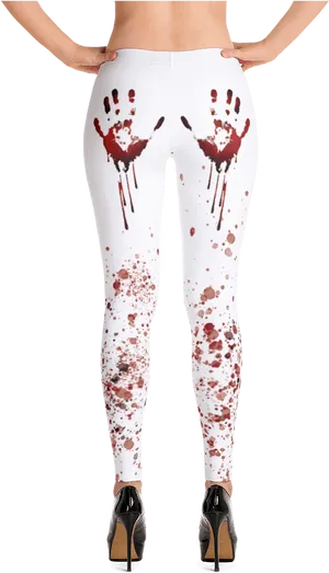 Bloody Handprint Leggings PNG Image