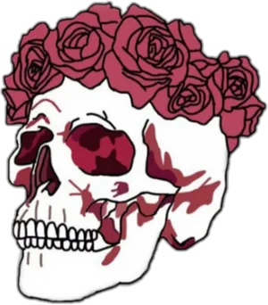 Blooming Skull Artwork PNG Image