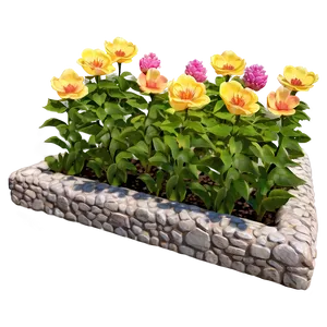 Blossoming Flower Bed Png Cnc38 PNG Image