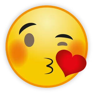 Blowing Kiss Emoji Love Expression PNG Image