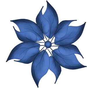 Blue Abstract Flower Art PNG Image